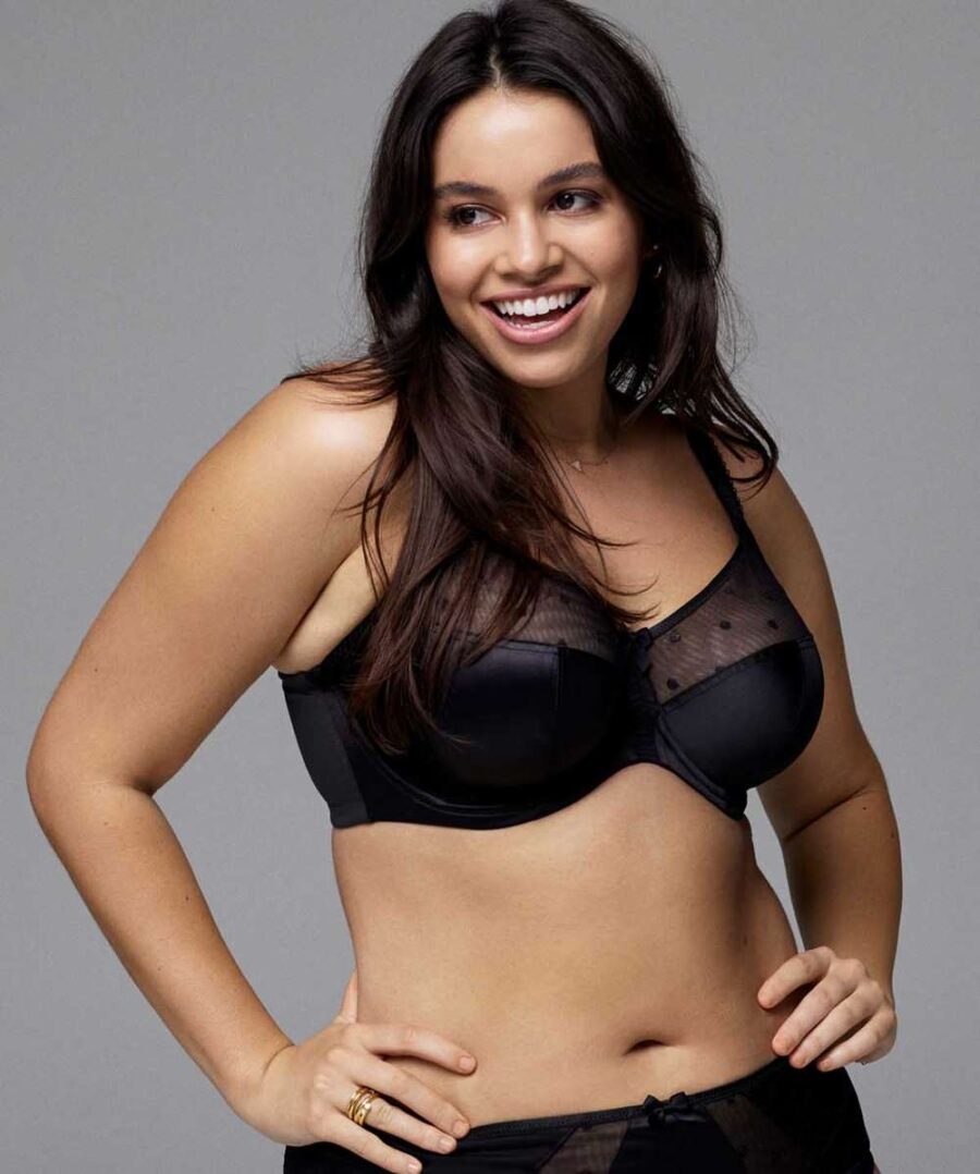 חזיית בלקונט ללא ריפוד עם דפוס קטיפתי