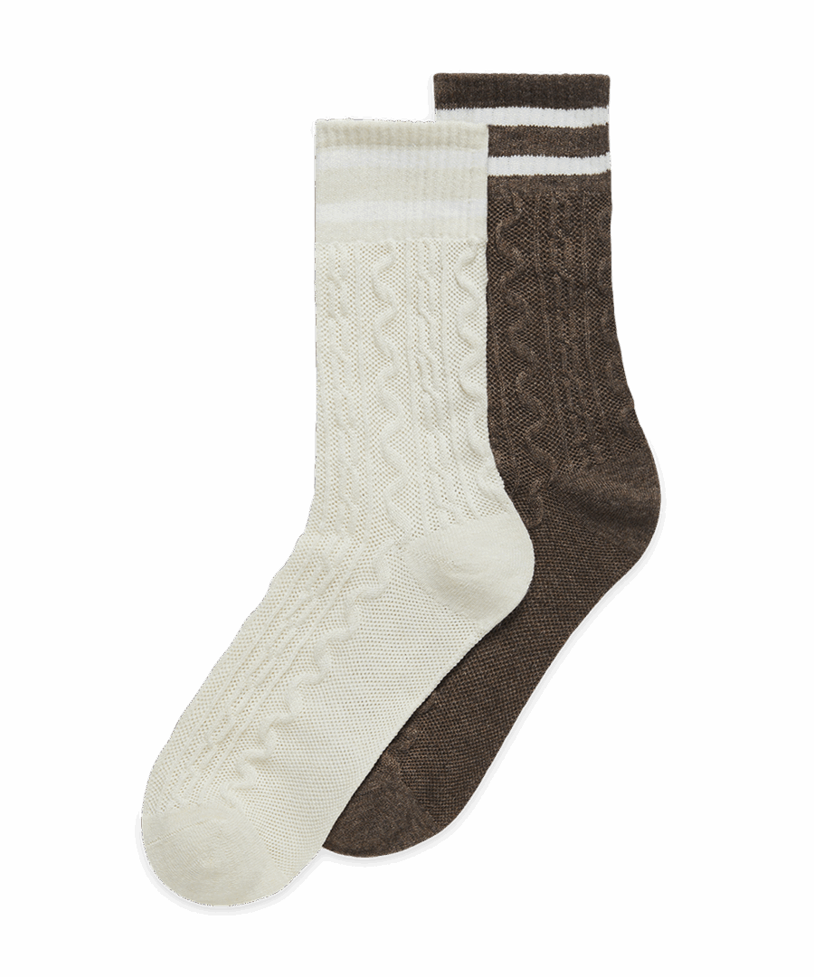 זוג גרביים קלאסיות בסגנון ורוד-אפור