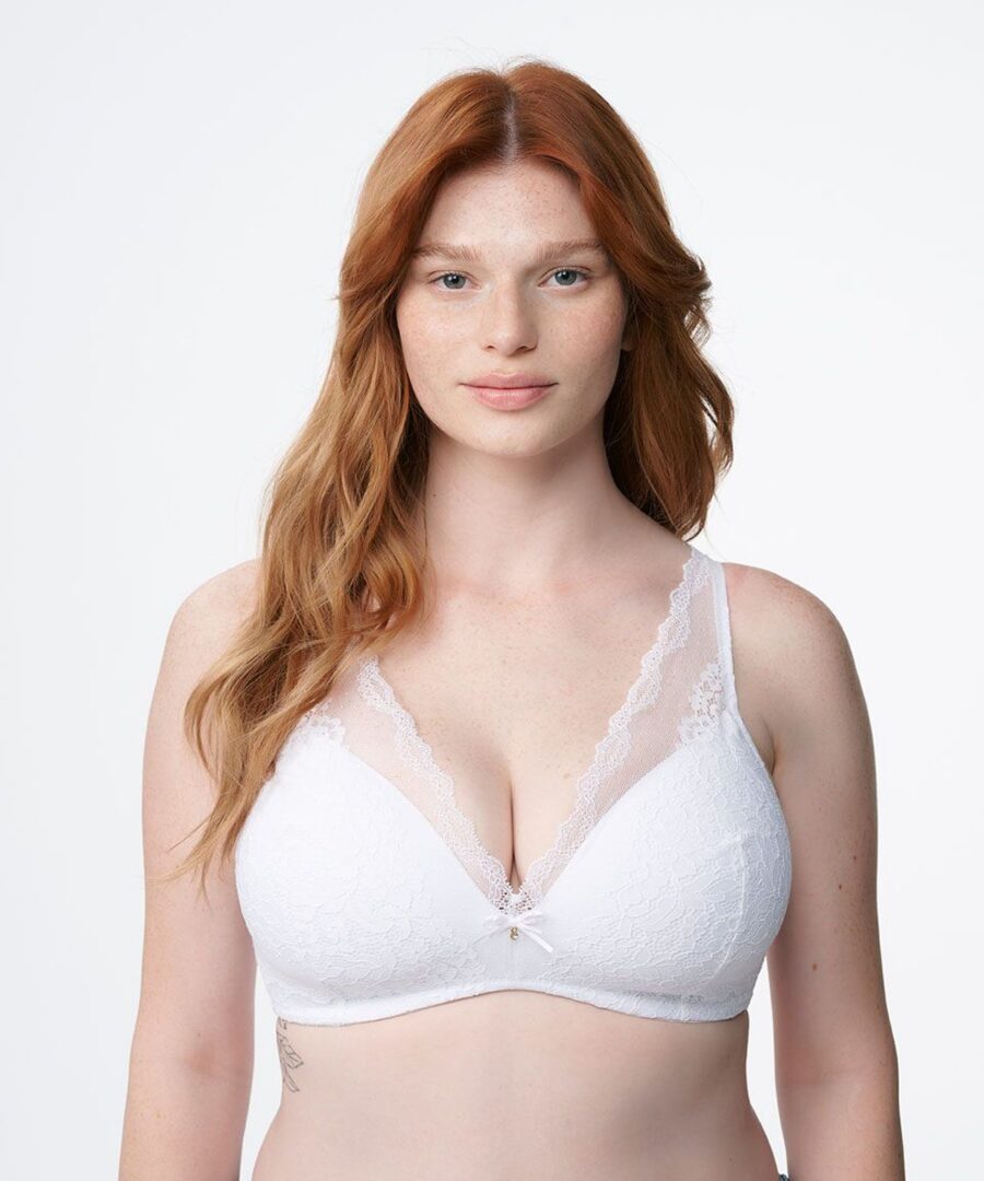 חזייה מרופדת ללא ברזלים עם תחרה