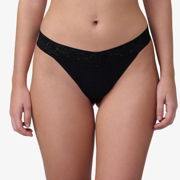 תחתוני חוטיני ללא תפר עם גימור תחרה