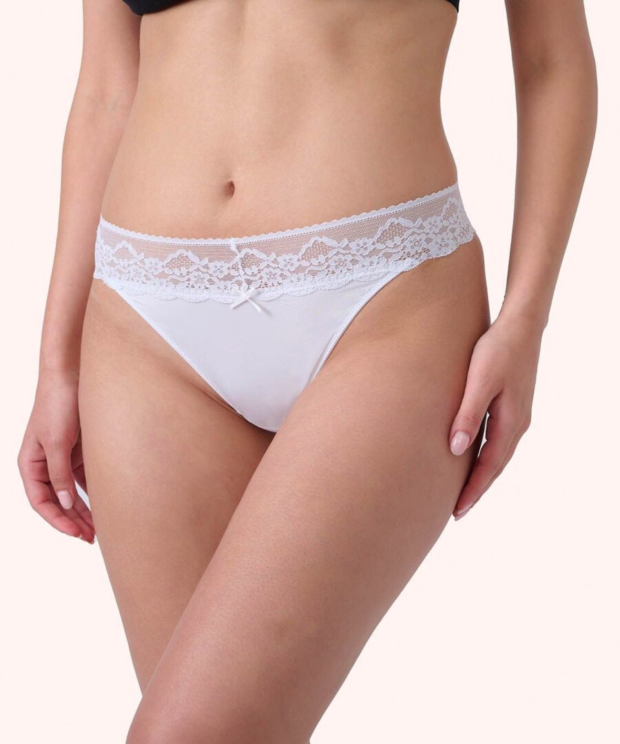 תחתוני חוטיני מיקרופייבר עם תחרה