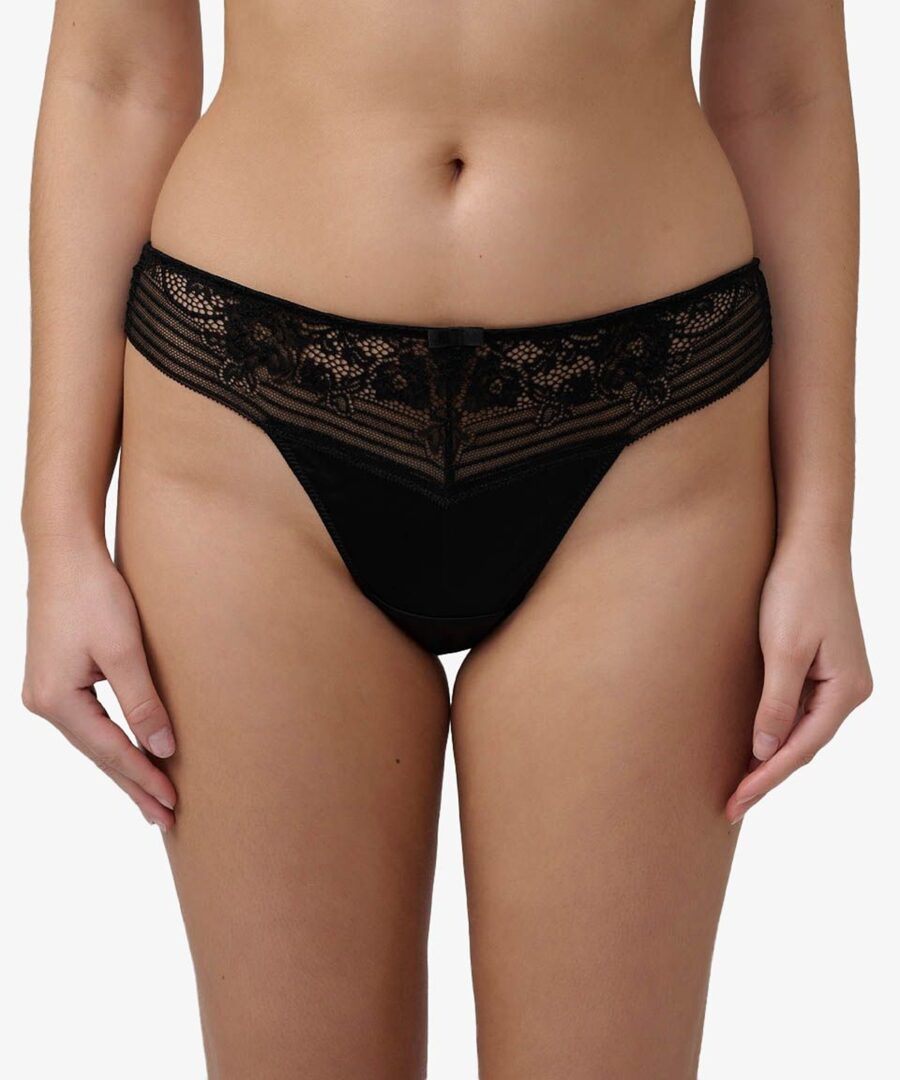 תחתון חוטיני מיקרופייבר עם תחרה