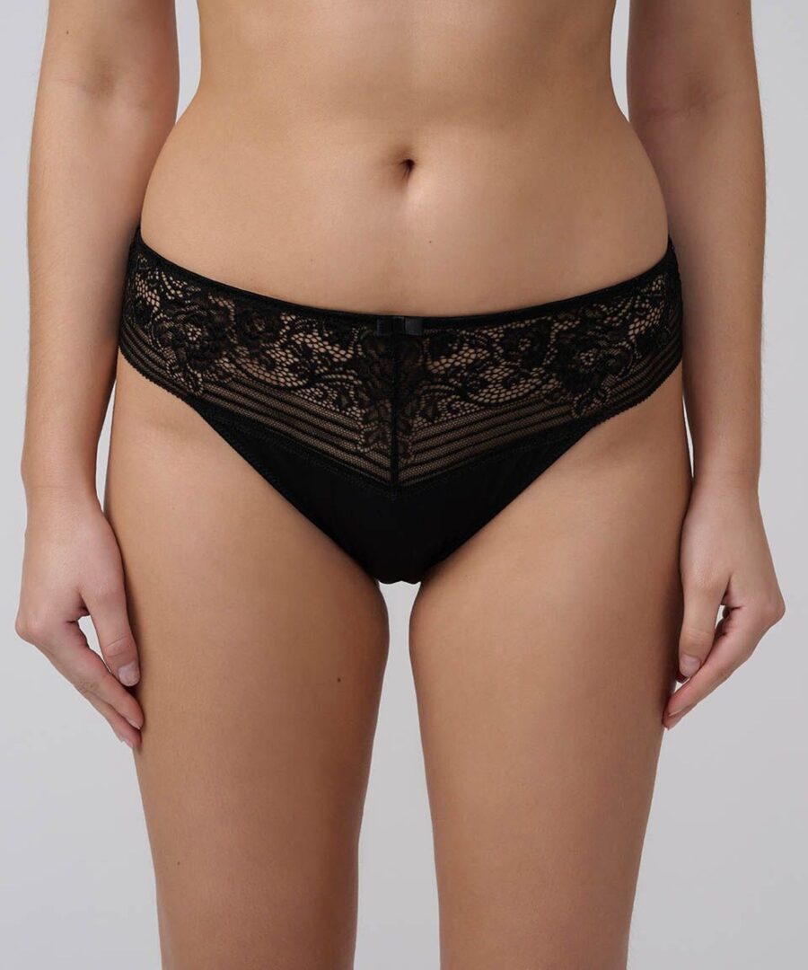 תחתון ביקיני בשילוב תחרה ומיקרופייבר