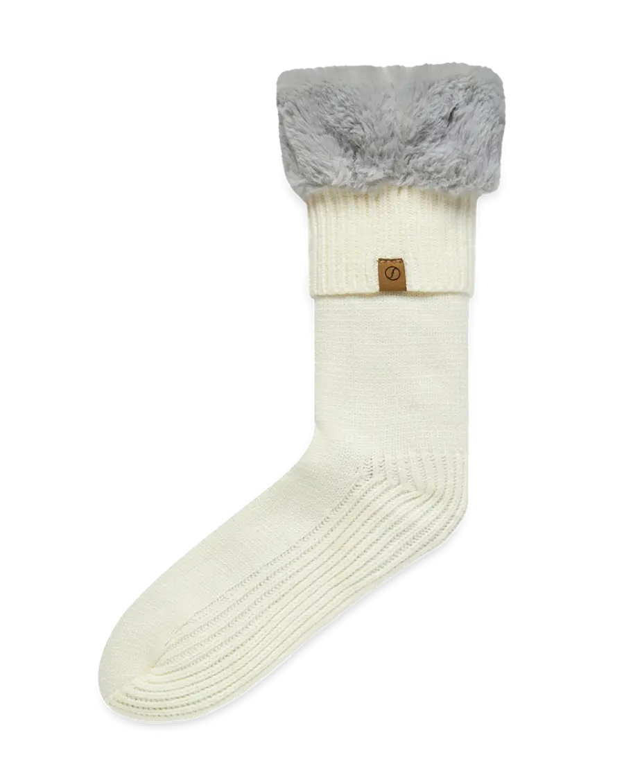 זוג גרבי נעלי בית עבות עם פרווה פנימית