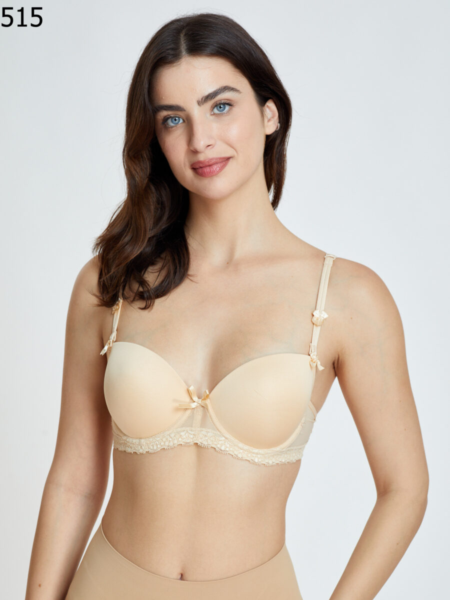 חזייה מרופדת עם ברזלים ודוגמת תחרה